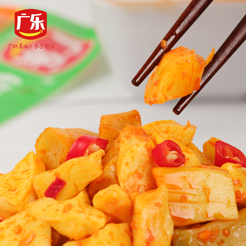 广乐红油笋丁下饭菜180g*6包 香辣春笋榨菜早餐 特产泡菜咸菜即食