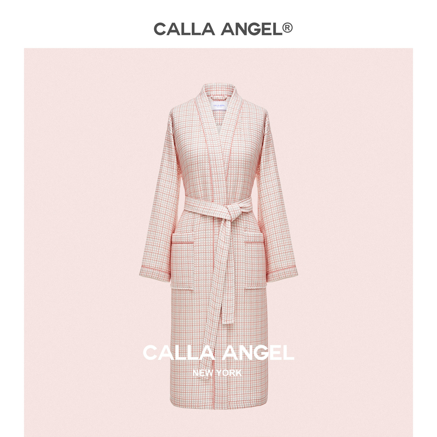 CallaAngel纯棉日式浴袍轻盈柔软吸水四季男女家居服柔纱睡衣睡袍 - 实物图