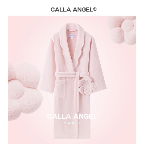 CallaAngel纯棉吸水立体大花浴袍