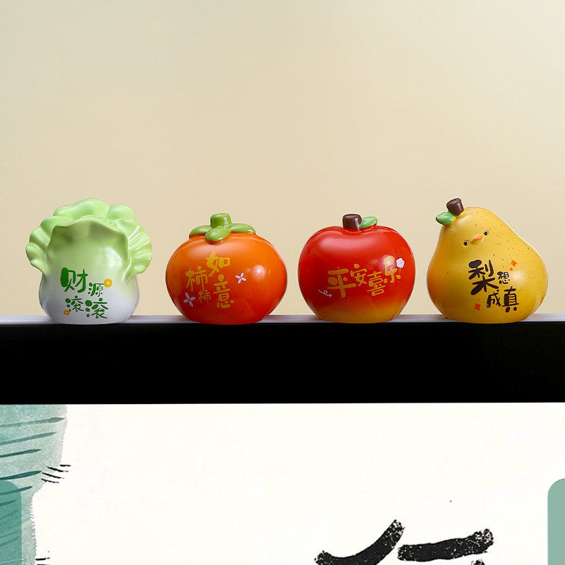 电脑电视上小摆件显示屏幕装饰柿柿如意桌面工位治愈情绪新年礼物,家居饰品,桌面摆件,淘宝优惠券,粉丝福利购,淘宝优惠卷