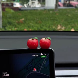 饰品 饰挂件装 新款 平安苹果水果仿真果汽车可爱摆件中控台车载装