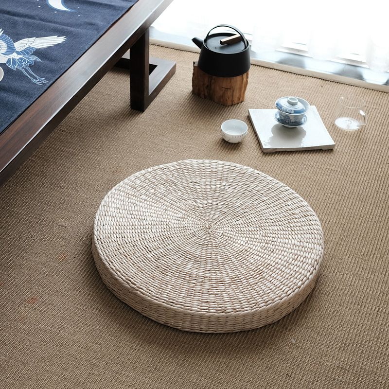 草编日式蒲团榻榻米坐垫加厚圆形草垫子蒲垫拜佛禅坐垫手工打坐垫