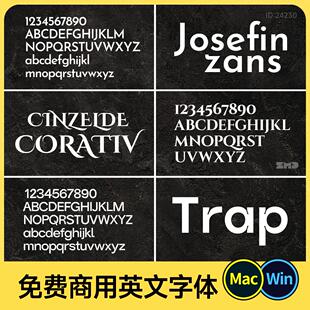 6款可商用英文字体 现代艺术创意好看电脑字体包ps ai pr cdr字体