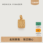 Monica Vinader莫妮卡方形编织纹吊坠情侣项链复古设计轻奢首饰女