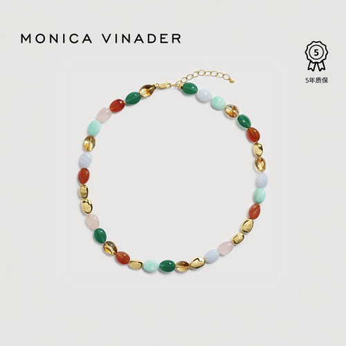 [新品]Monica Vinader莫妮卡自由幻彩项链轻奢质感感锁骨链送女友