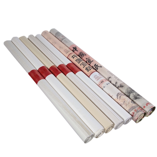 【五星牌】八尺国展用纸 八尺生宣纸国画作品用纸 八尺半生半熟宣仿古色宣洒金水纹麻纸书法作品专用