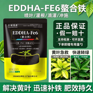 螯合铁EDDHA-FE6治黄叶缺铁补铁肥叶面肥黄叶变绿果树蔬菜黄化病