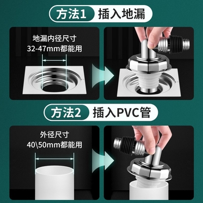 洗衣机地漏专用接头小天鹅G美的三星海尔TCL排水管下水道万能三通