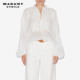 MARANT 女 褶皱镂空棉纱衬衫 ETOILE2025 DISIA白色长袖