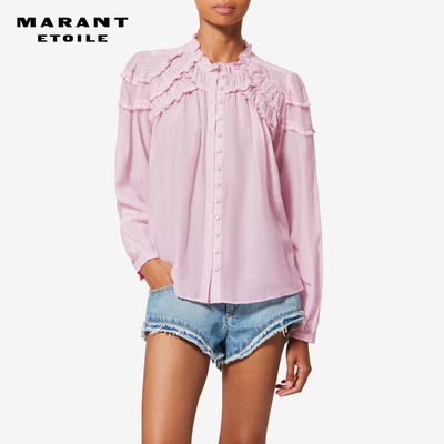 MARANT ETOILE CHRISTA 荷叶边棉纱罩衫