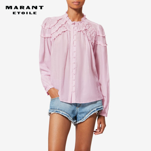 MARANT ETOILE CHRISTA 荷叶边棉纱罩衫
