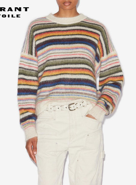 MARANT ETOILE2025 DRUSSELL复古条纹拉绒马海毛毛衣女