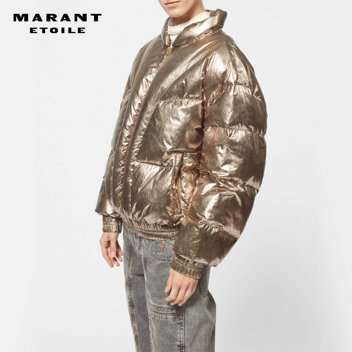 秋冬纯色拉链保暖外套短款棉服