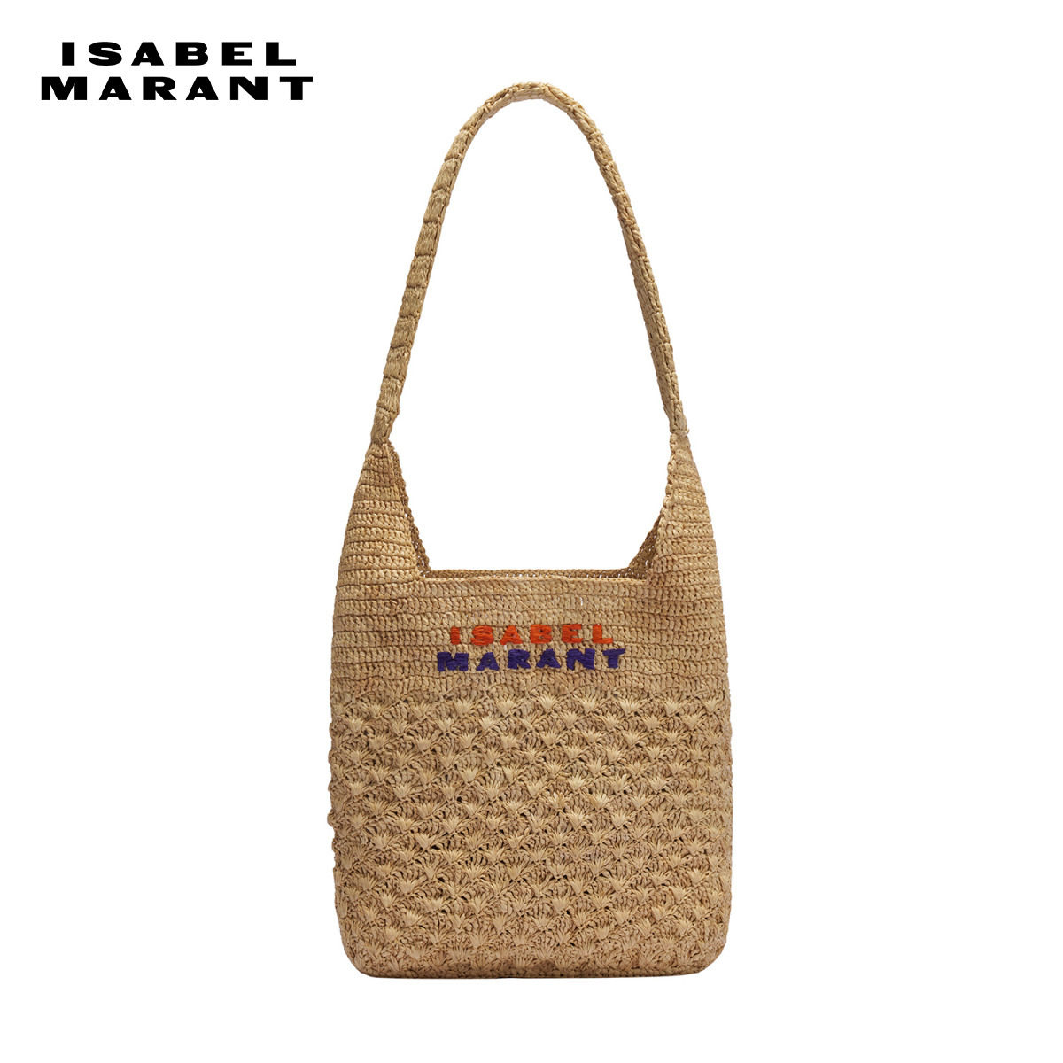 ISABEL MARANT2026春夏新款PRAIA 小号条纹拉菲草手提包