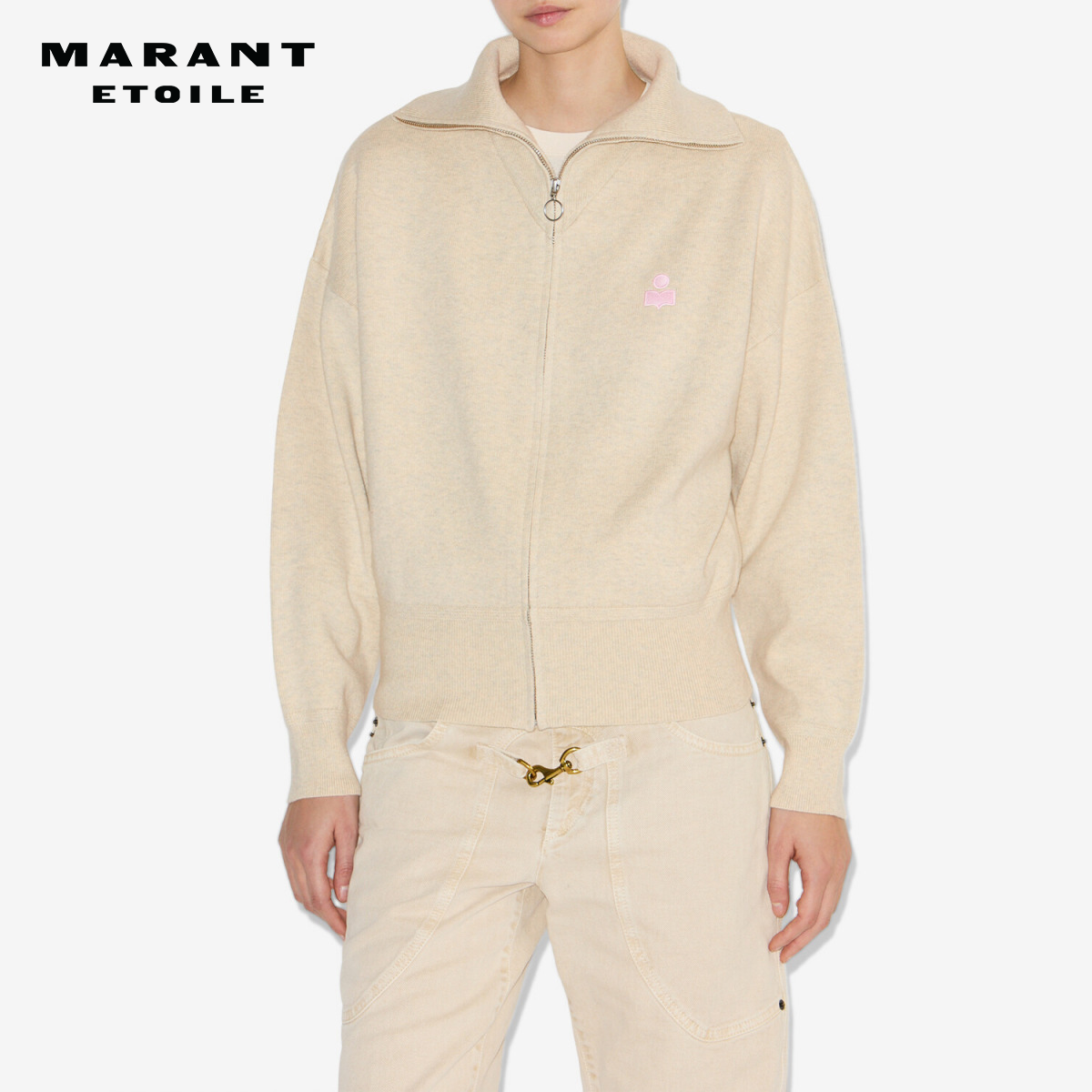MARANT ETOILE2025早秋新款AXELLE翻领半拉链毛衫女