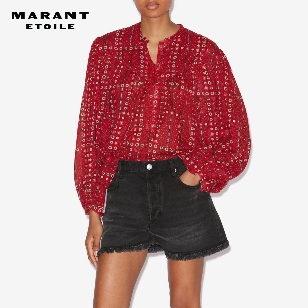 MARANT ETOILE SALIKA法式复古图案衬衫女