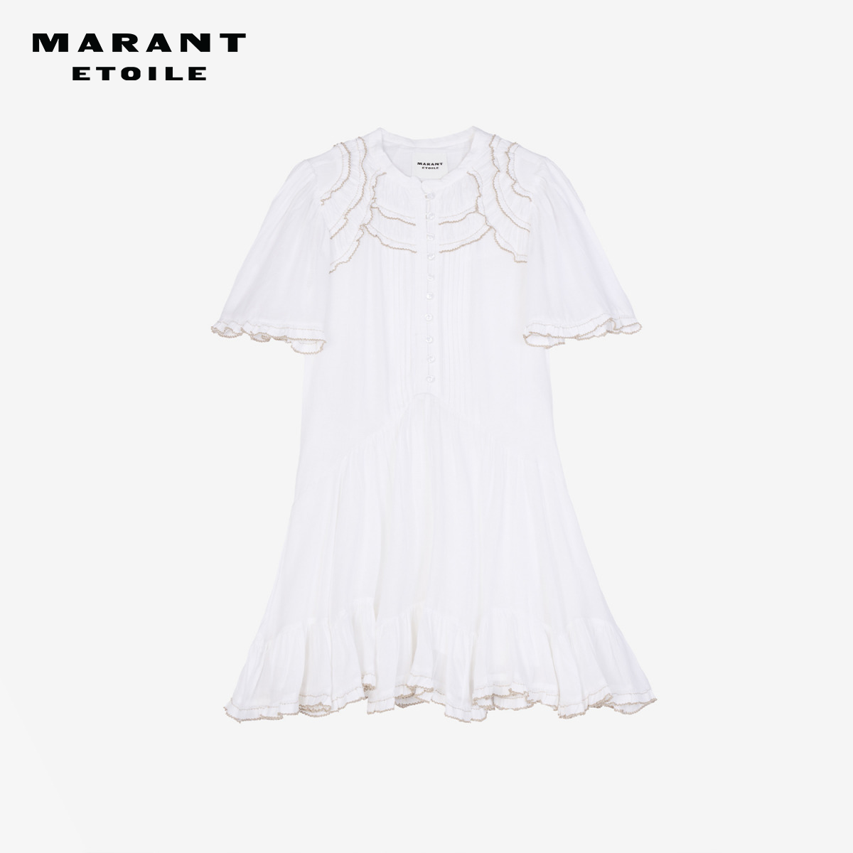 MARANT ETOILE2025早秋新款CELYANA浪漫法式褶皱连衣裙女