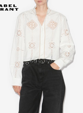ISABEL MARANT2025 SERENA法式慵懒镂空棉质长袖衬衫女