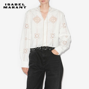 ISABEL MARANT2025 SERENA法式慵懒镂空棉质长袖衬衫女