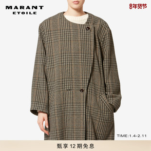 MARANT ETOILE2026早春新款Renée 威尔士亲王格纹长外套