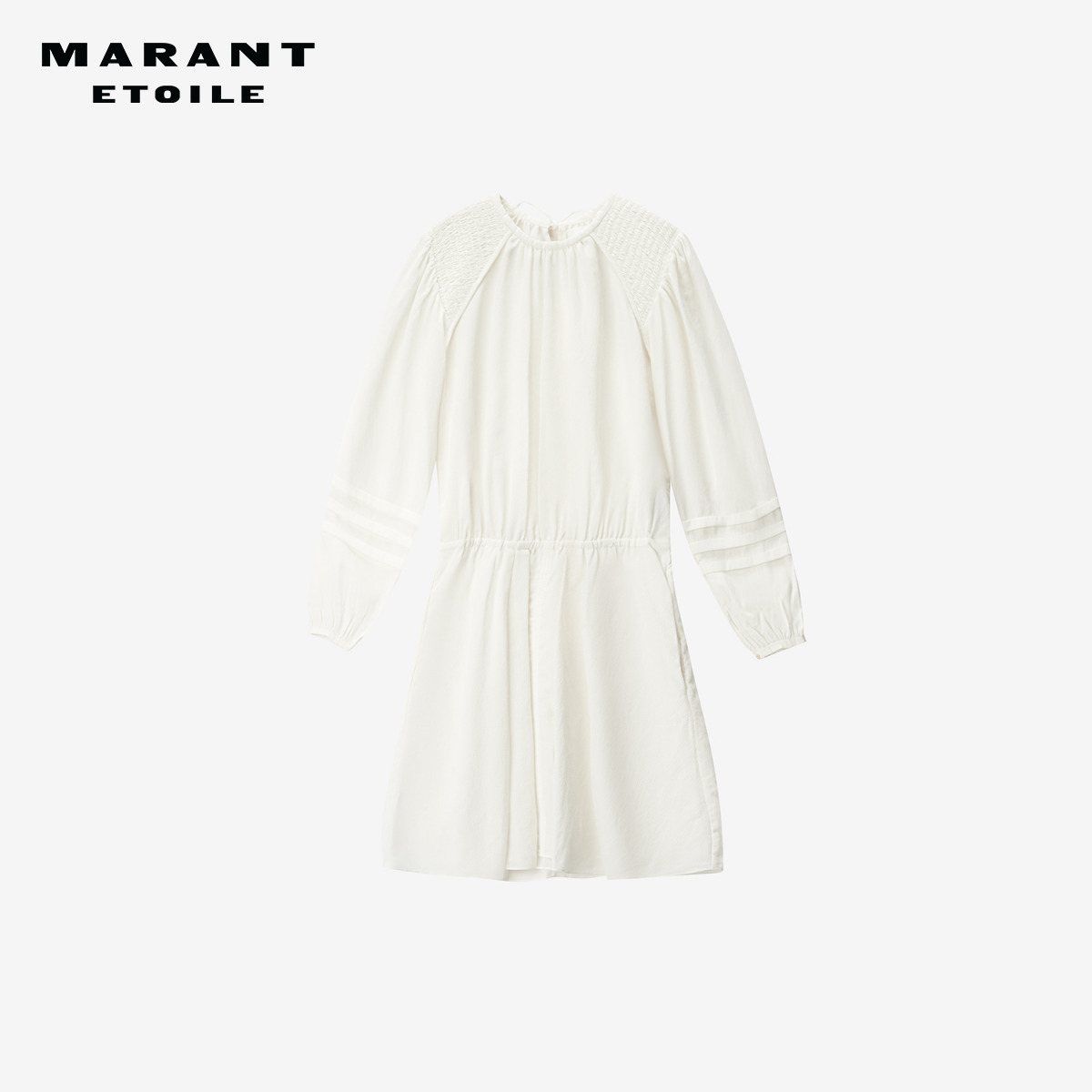 MARANT ETOILE LADJO优雅褶皱收腰圆领女式连衣裙