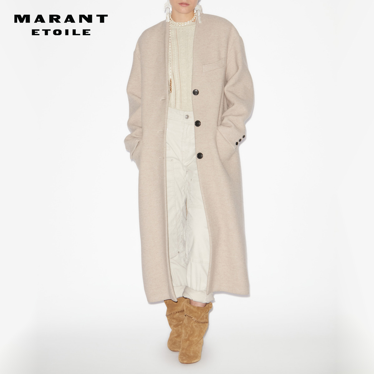 MARANT ETOILE2025 ERIS法式气质简约长款毛呢外套女