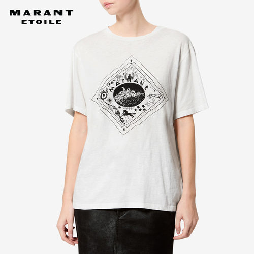 【26早秋新品】MARANT ETOILE ZEWEL徽标棉质平纹针织印花T恤