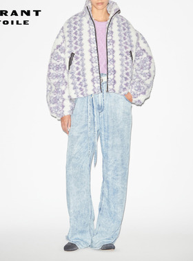 MARANT ETOILE MACKENSY复古印花拉链摇粒绒加厚棉服女