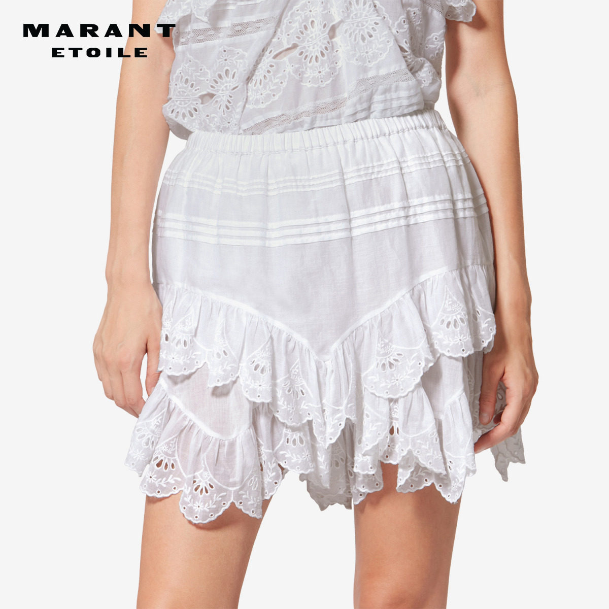 MARANT ETOILE2026早春新款JOCADIA 棉质花卉蕾丝短裤