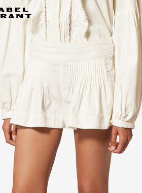 ISABEL MARANT CYBILA 波西米亚风棉质褶裥短裤