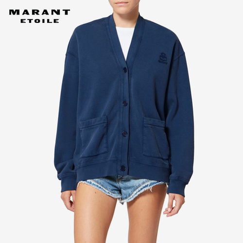 MARANT ETOILE STEPHY 女式休闲水洗棉质系扣V领外套