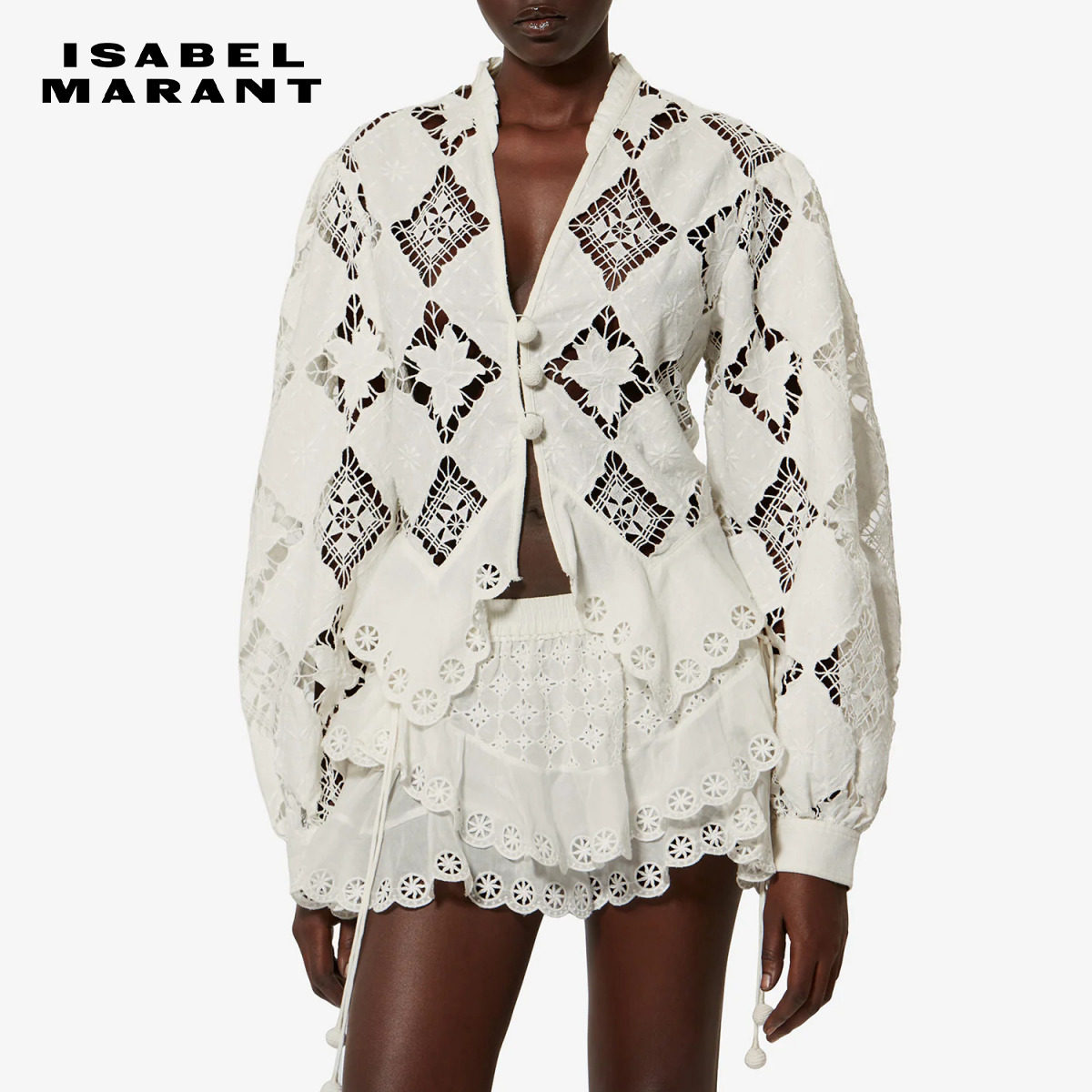 【秀场同款】ISABEL MARANT2026春夏新款NINA 棉麻刺绣衬衫女