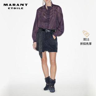 MARANT ETOILE PIERINE法式花苞高腰牛仔短裤女