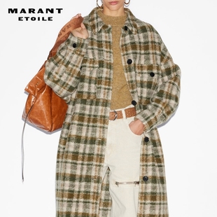 MARANT 翻领毛呢格纹大衣女 ETOILE FONTIZI复古经典