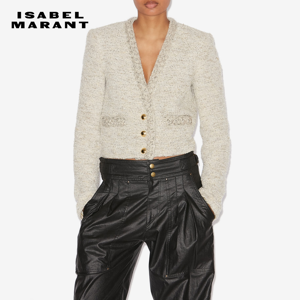 ISABEL MARANT2025 GWENDOLINE小香风优雅短款垫肩外套女