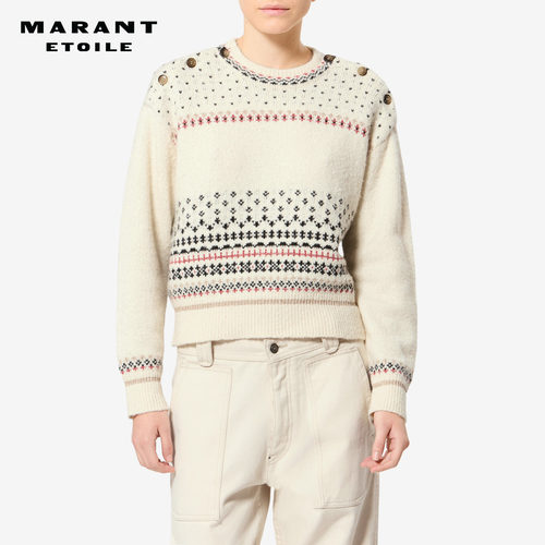 【秋冬新款】MARANT ETOILE ZURY复古羊毛棉质提花针织毛衣