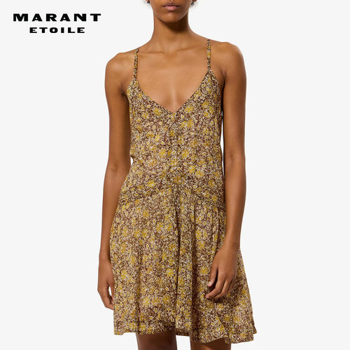 MARANT ETOILE DANIELLE 波西米亚碎花棉质吊带连衣裙