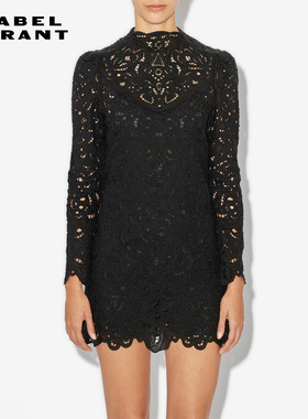 ISABEL MARANT DAPHNE立领蕾丝复古连衣裙女