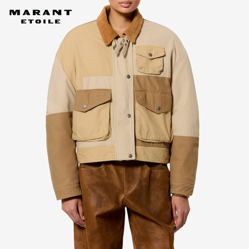 【26秋季新品】MARANT ETOILE RISLA巴恩风棉质拼接色短款夹克