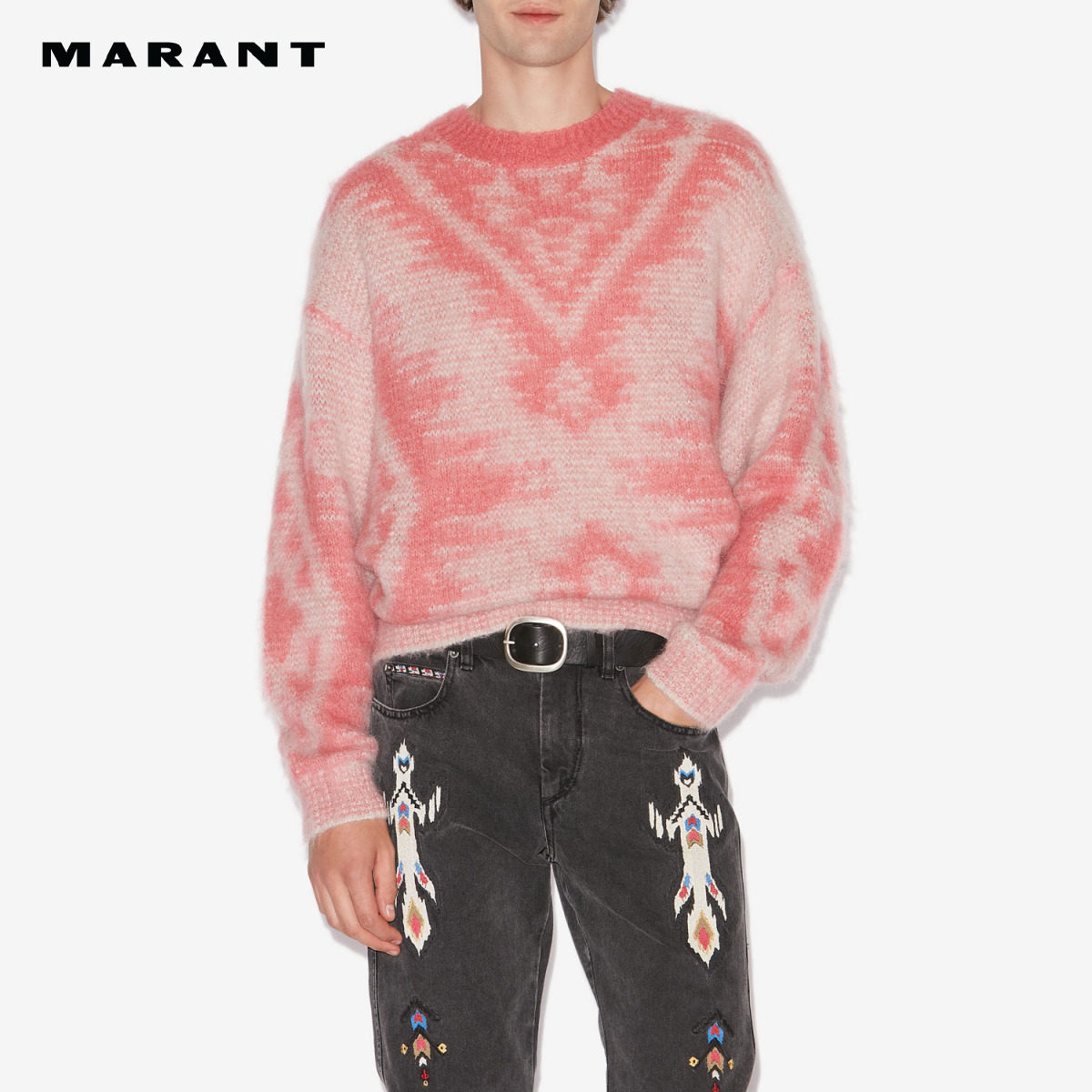 MARANT男女同款2025 FABO粉红时尚宽松圆领毛衫套头衫,男装,针织衫/毛衣,淘宝优惠券,粉丝福利购,淘宝优惠卷