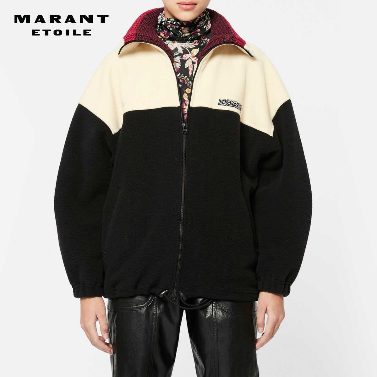 秋季时尚拼色翻领外套