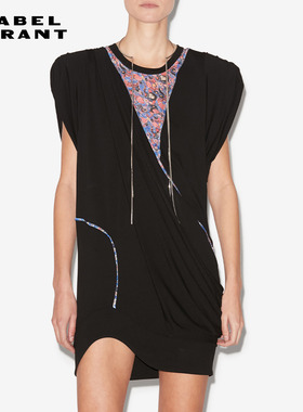 ISABEL MARANT YAELIS法式无袖拼接图案连衣裙女