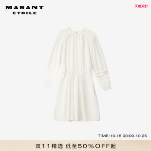 MARANT ETOILE LADJO法式优雅褶皱收腰圆领女式连衣裙