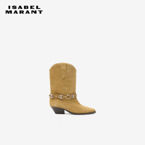 【秀场同款】ISABEL MARANT DUERTO复古绒面革夹头短筒西部靴