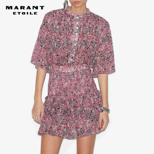 MARANT ETOILE DANA法式复古印花长半袖衬衫女