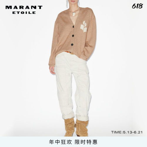 MARANT ETOILE2025 NORTON领修身品牌徽标针织开襟衫女