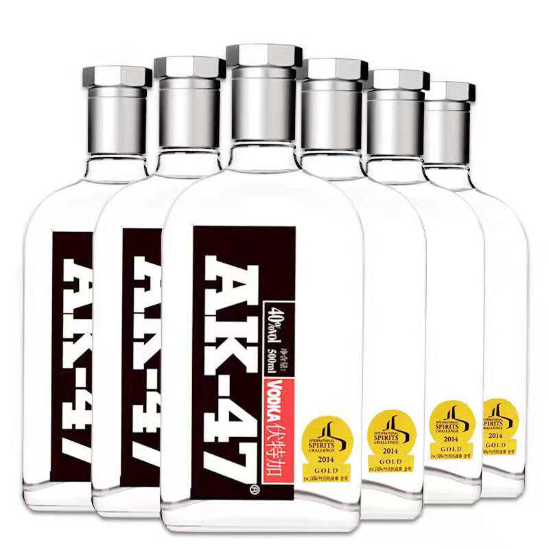 阿卡47伏特加ak47酒经典原味鸡尾酒调酒基酒套装洋酒伏加特500ml