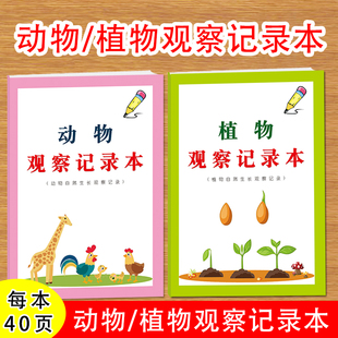 动物植物观察记录日记本小学生日然科学动植物观察角水培土培生长规律习性观察记录本