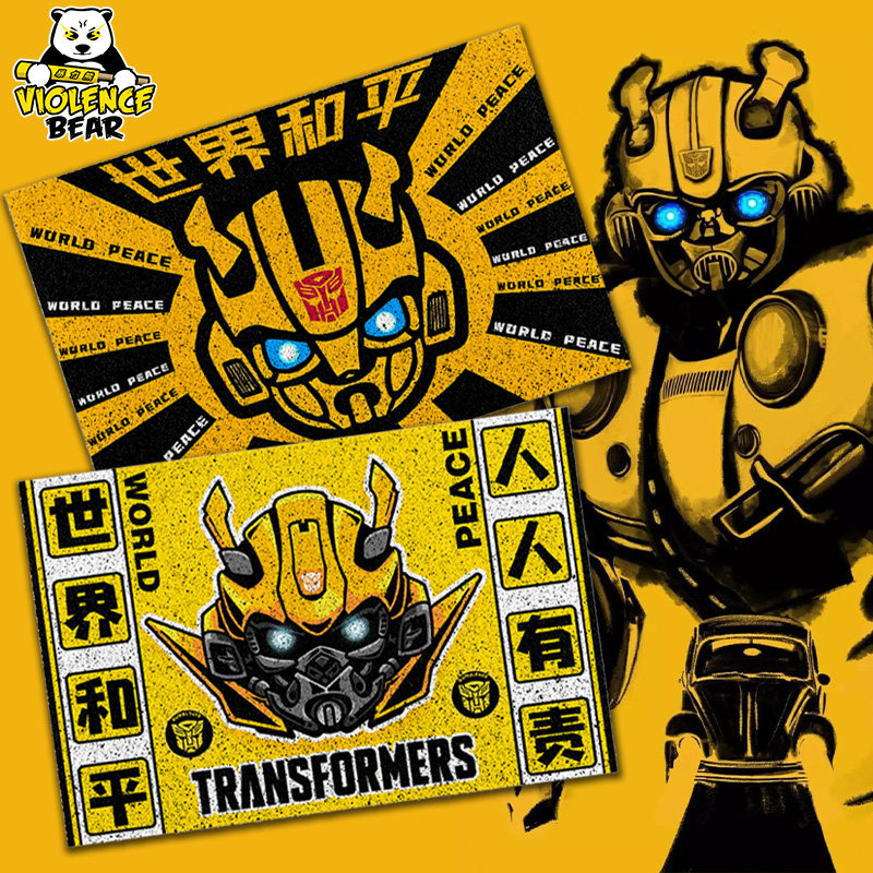 网红地垫入户门垫 大黄蜂变形金刚地垫 汽车人进门地垫搞笑 防滑