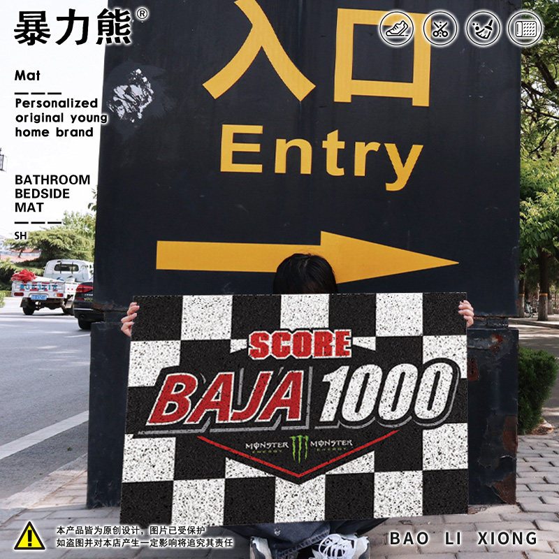 进门地垫2024新款 baja 1000 巴哈1000汽车拉力赛logo大门口地垫